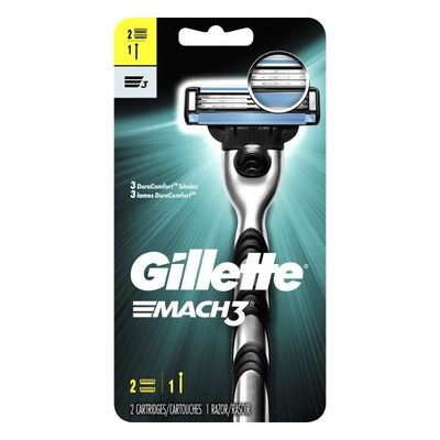 Gillette Men'S Razor Handle + 2 Blade Refills