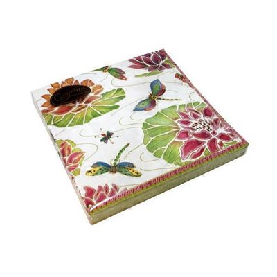 Caspari Triple-Ply Napkins Jeweled Pond Ivory