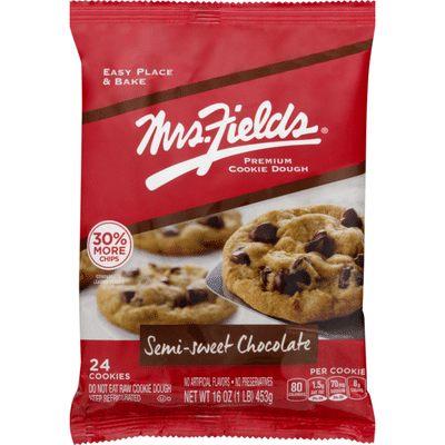 Mrs. Field's Premium Cookie Dough Semi-Sweet Chocolate - 24 CT (16 oz ...