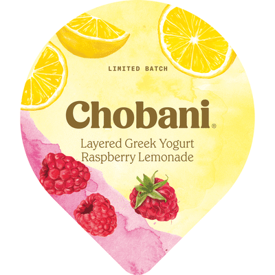 Chobani Yogurt, Greek, Low-Fat, Raspberry Lemonade, Layered