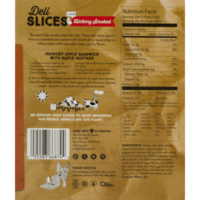 Tofurky Deli Slices, Plant-Based, Hickory Smoked