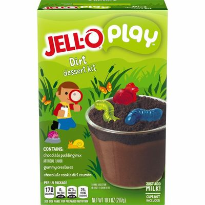 Jell-O Dirt Dessert Kit with Chocolate Pudding Mix, Gummy Creatures & Oreo Crumbs