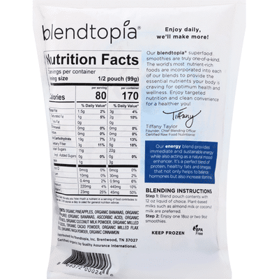 Blendtopia Smoothie Kit, Superfood, Energy