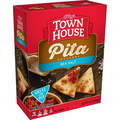 Kellogg's Town House Pita Crackers, Baked Snack Crackers, Lunch Snacks, Sea Salt