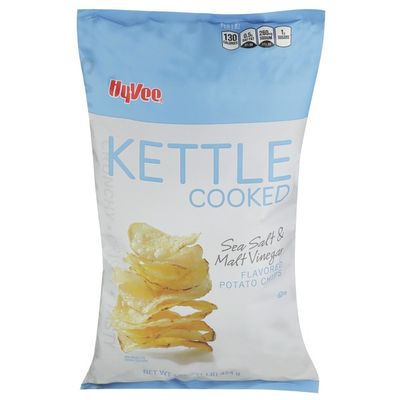 Hy-Vee Kettle Cooked, Sea Salt & Malt Vinegar Flavored Potato Chips