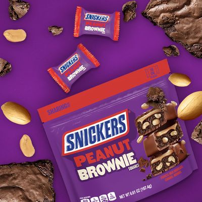 Snickers Peanut Brownie Squares Fun Size Chocolate Candy Bars Sharing Size
