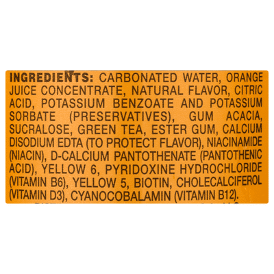 SB Water Beverage, Sparkling, Orange Mango