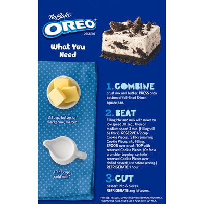 Jell-O Oreo Dessert Kit with Filling Mix, Crust Mix & Cookie Pieces