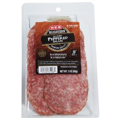 H-E-B Sliced Peppered Salami