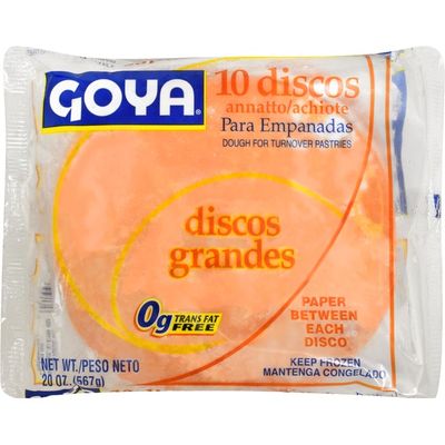 Goya Empanada Discos Dough for Turnover Pastries with Color, Large