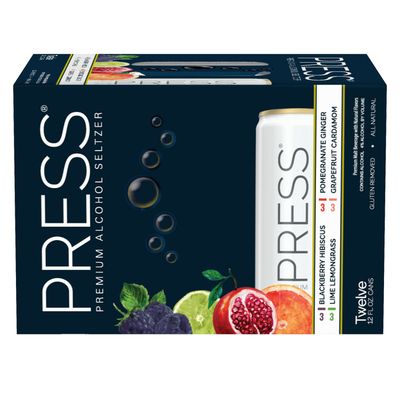 PRESS Premium Hard Seltzer Variety Pack All-Natural, Elevated Flavor Pairings, 4% ABV