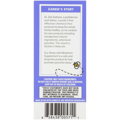Zarbee's Naturals Children's Sleep Liquid with Melatonin, Natural Berry