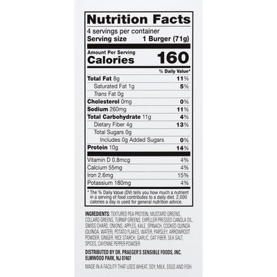 Dr. Praeger's Veggie Burgers, Gluten Free, Super Greens