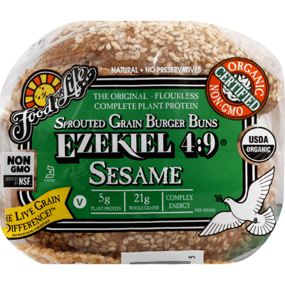 Food for Life Burger Buns, Sprouted Grain, Sesame
