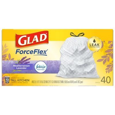 Glad Tall Kitchen Drawstring Bags Lavender