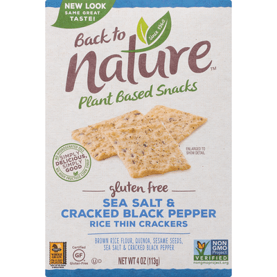 Back To Nature Crackers Rice Sea Salt Cracked Black Pepper Thin 4 Oz Instacart