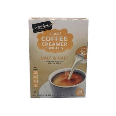 Signature Select Coffee Creamer Liquid Half Half Singles 48 Each Instacart