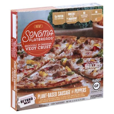 La Tortilla Factory Pizza, Gluten free, Plant-Based Sausage and Peppers