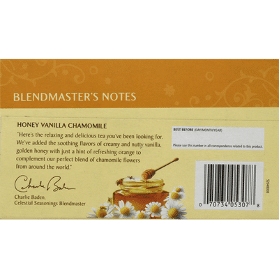 Celestial Seasonings Honey Vanilla Chamomile Caffeine Free Herbal Tea Bags