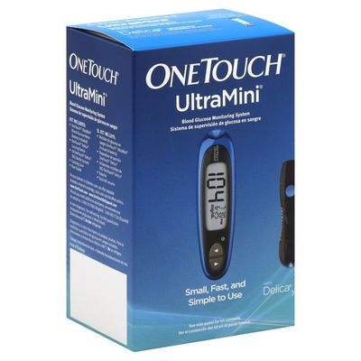One Touch UltraMini, Blood Glucose Monitoring System, Blue, Box