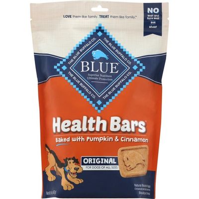 Blue Buffalo Health Bars Natural Crunchy Dog Treats Biscuits, Pumpkin & Cinnamon