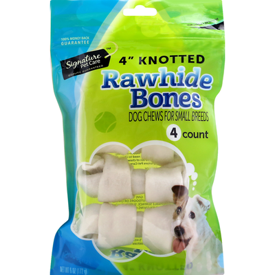 Signature Pet Rawhide Bones Knotted 4 Inch 4 Each Delivery Or Pickup Near Me Instacart