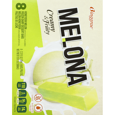 Melona Dessert Bars, Frozen Dairy, Honeydew Melon