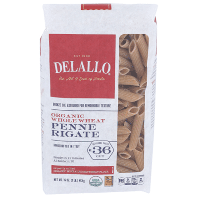 DeLallo Whole Wheat, Organic, Penne Rigate