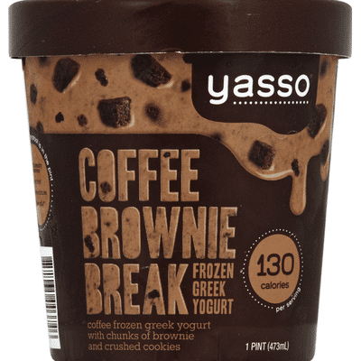 Yasso Frozen Yogurt, Greek, Coffee Brownie Break