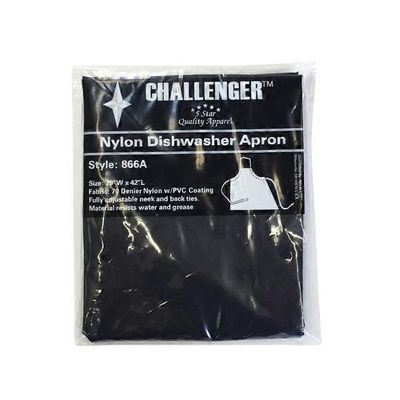 Challenger Black Nylon Dishwashing Apron, 29" X 42"
