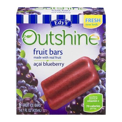 Edy's/Dreyer's Outshine Fruit Bars Acai Blueberry - 6 CT