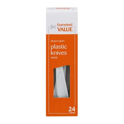 Ahold Guaranteed Value Heavy Duty Plastic Knives White - 24 CT