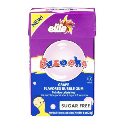 Bazooka Elite Bubble Gum Grape Sugar Free