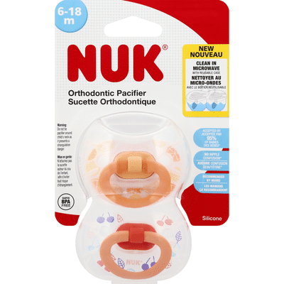 NUK Orthodontic Pacifier, Silicone, 6-18m