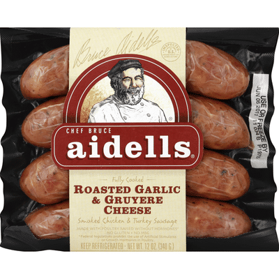 Aidells Smoked Chicken Sausage, Roasted Garlic & Gruyere