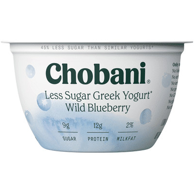 Chobani Less Sugar Low-Fat Greek Yogurt Wild Blueberry