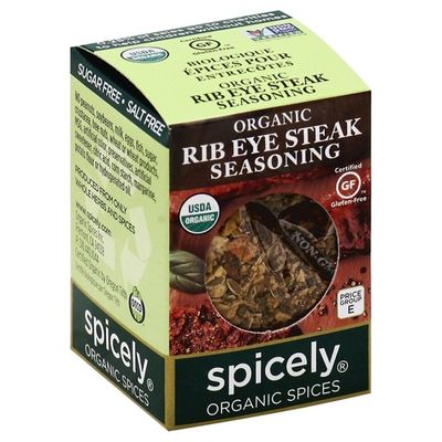Spicely Organics Seasoning, Organic, Rib Eye Steak