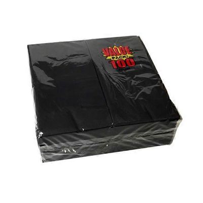 Creative Converting 15" x 17" 2 Ply Black Napkins