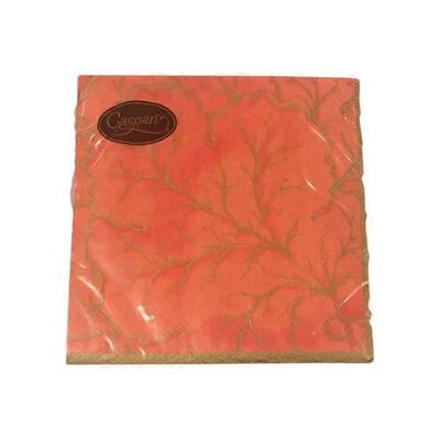 Caspari Orange Gilded Majolica Paper Luncheon Napkins