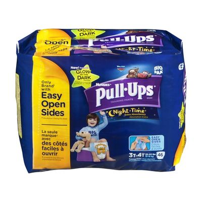 Huggies Pull-Ups Huggies Pull Ups Training Pants Night Time Extra Absorbency Glow in the Dark 3T-4T - 46 CT