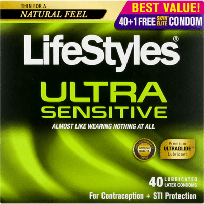 LifeStyles Lubricated Latex Condoms Ultra Sensitive