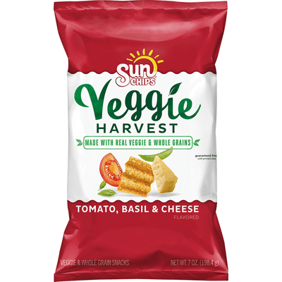 Sun Chips Veggie and Whole Grain Snacks, Tomato, Basil & Cheese Flavored