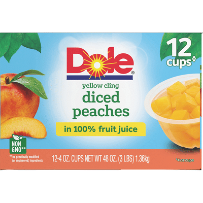 Dole Peaches in 100% Fruit Juice, Diced, Yellow Cling