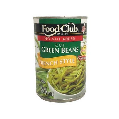 Food Club No Salt Added French Style Green Beans