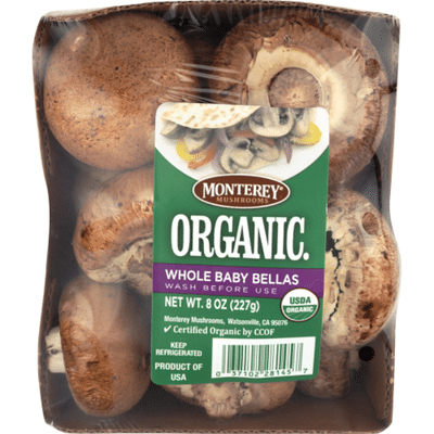 Organic Whole Baby Bella Mushrooms