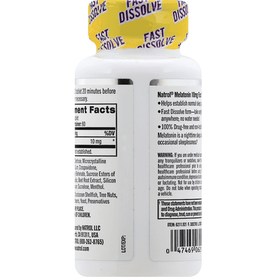Natrol Melatonin, 10mg, Fast-Dissolve, Maximum Strength