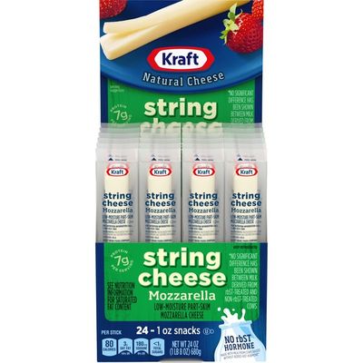 Kraft Low-Moisture Part-Skim Mozzarella String Cheese Sticks (24 oz ...