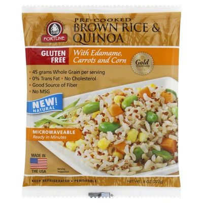 Fortune Brown Rice & Quinoa, Pre-Cooked, with Edamame, Carrots and Corn