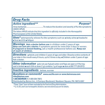 Boiron Oscillococcinum, Homeopathic Medicine for Flu-Like Symptoms