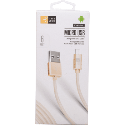 Case Logic Charge and Sync Cable, Micro USB, Braided, 6 Feet